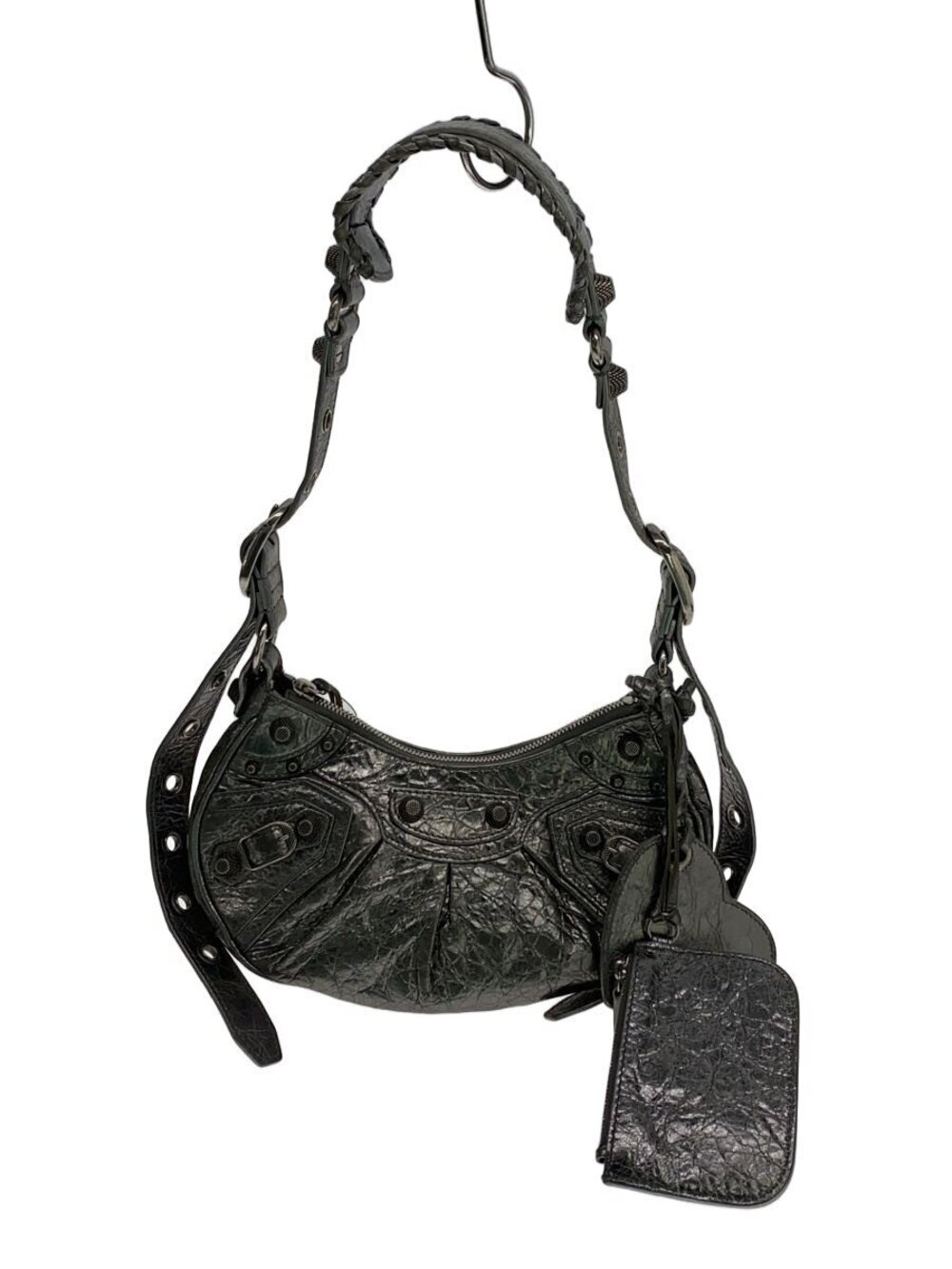 Balenciaga Shoulder Bag Leather Silver